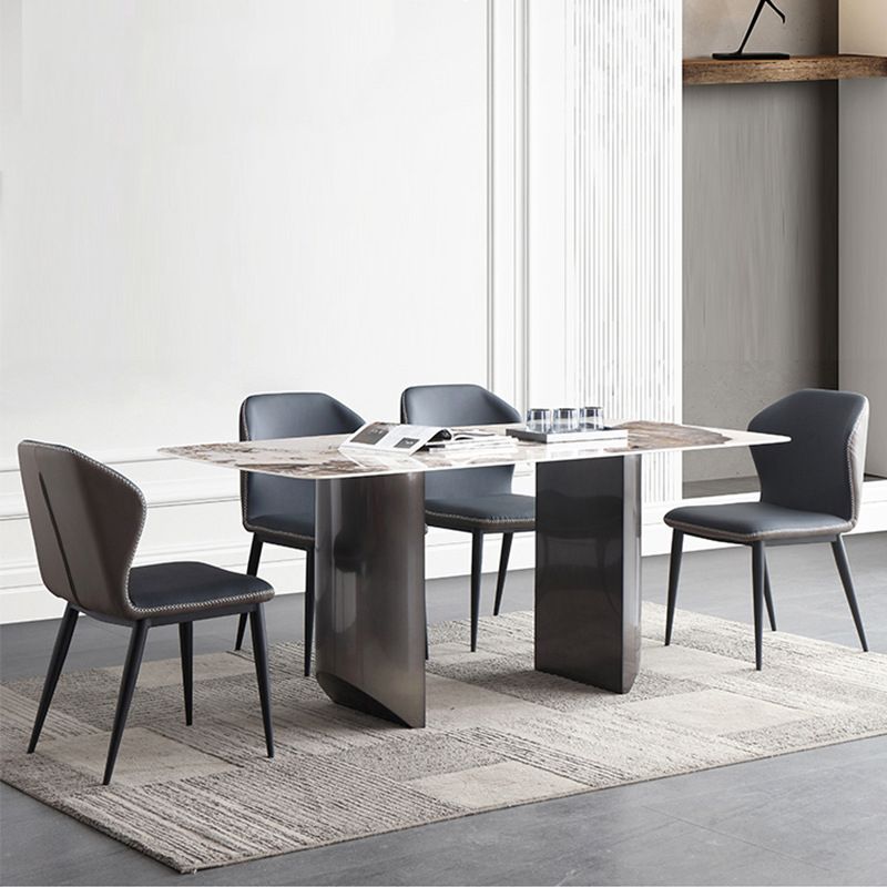 Stone Dining Table Contemporary Double Pedestal Dining Table