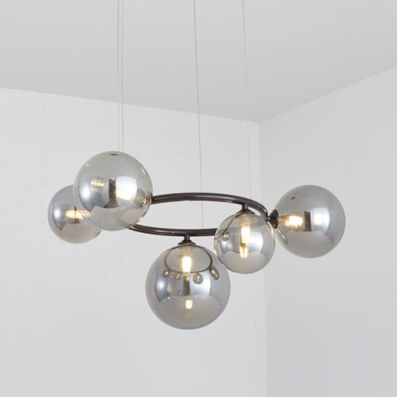 Blown Glass Globe Chandelier Modern Stylish Dining Room Hanging Light