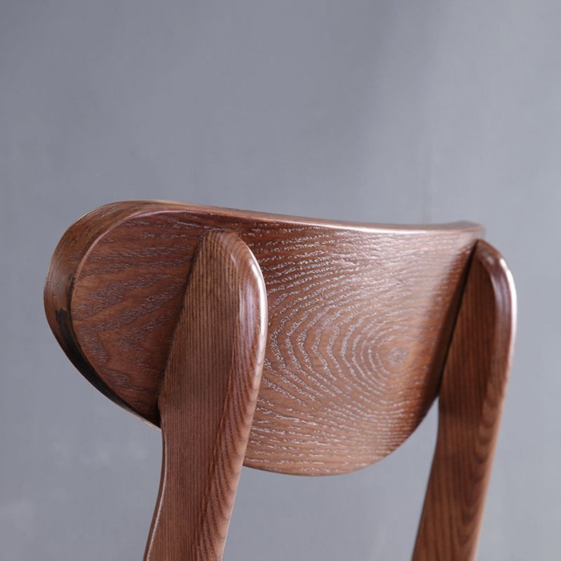 Modern Solid Wood Dining Chair Indoor-Outdoor Open Back Side Chair