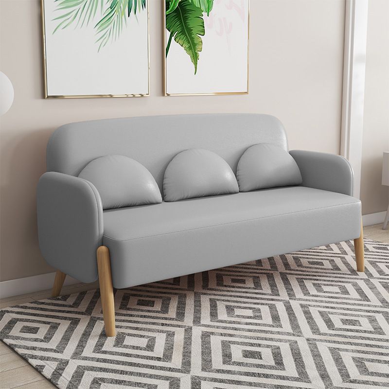Ultra-Modern 3-seater Sofa with Square Arm and 4 Wooden Legs
