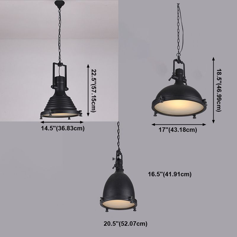 Luce a sospensione in metallo industriale a 1 luci a cupola lampada sospesa per caffetteria