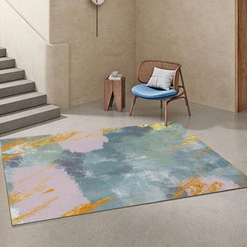 Light Pink Simple Rug Polyester Graphic Rug Non-Slip Backing Rug for Home Decor