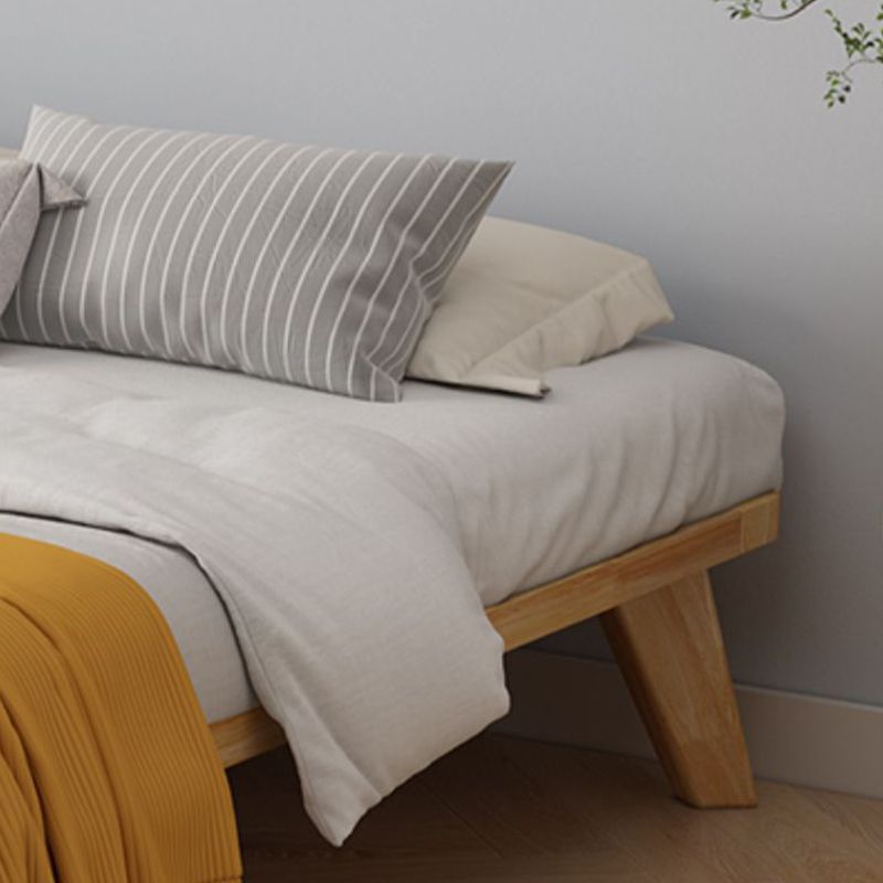 Scandinavian Solid Wood Platform Bed 13.39" High Natural Bed Frame Set