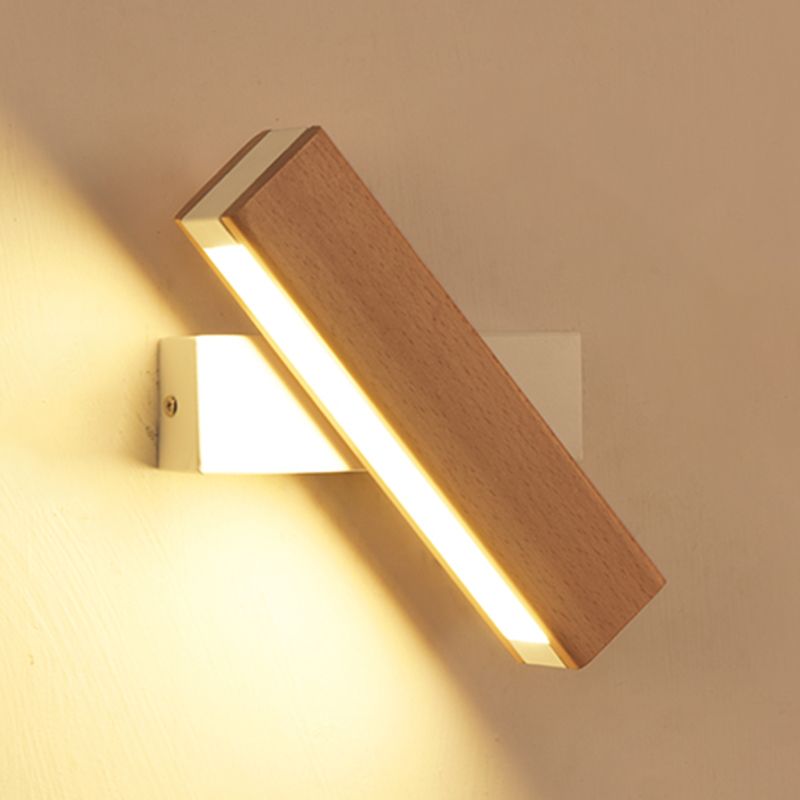 Geometry Shape Wall Lighting Modern Style Wood 1 Lights Sconce Lamp for Living Room