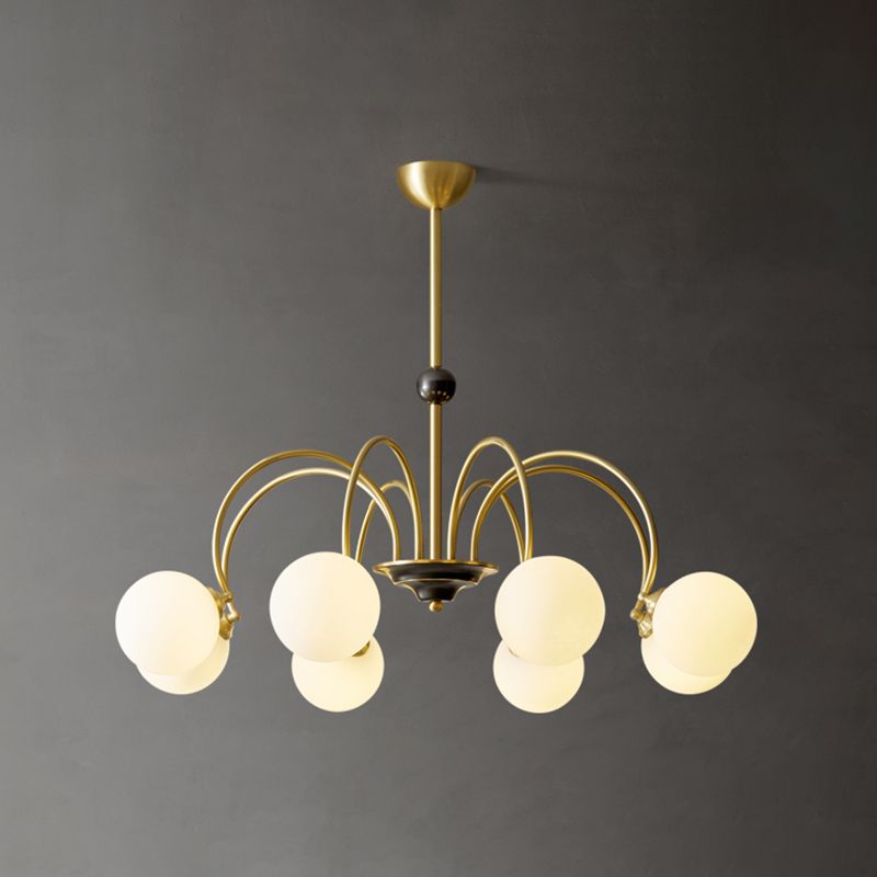 Moderne stijl Global Chandelier Multi Lights White Glass Suspension Lamp