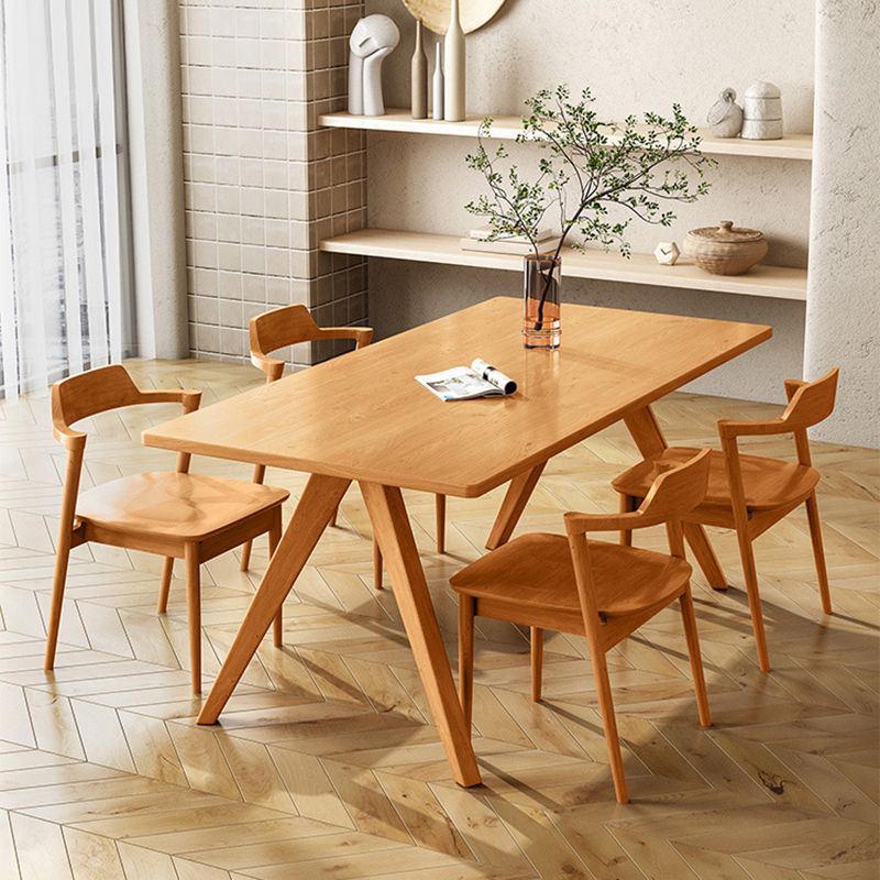 Modern 1/4/5/6 Pieces Dining Set Rectangle Pine Wood Dining Table for Kitchen
