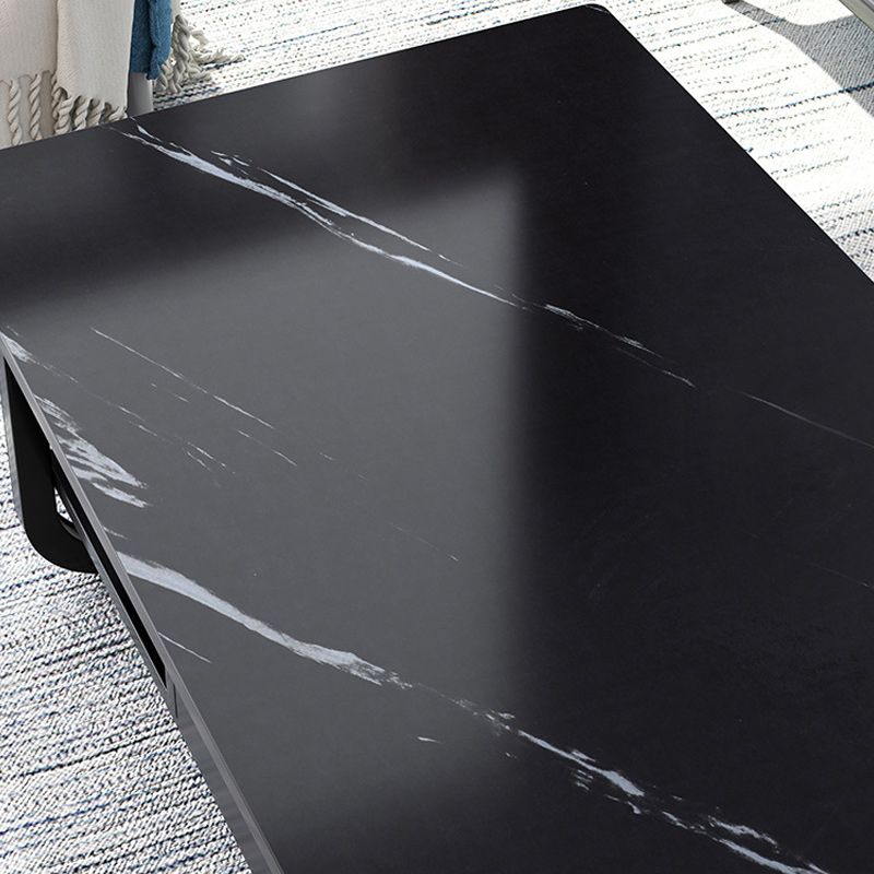 Wood Modern Double Pedestal Coffee Table Rectangle Table, 39.4"/47.2"