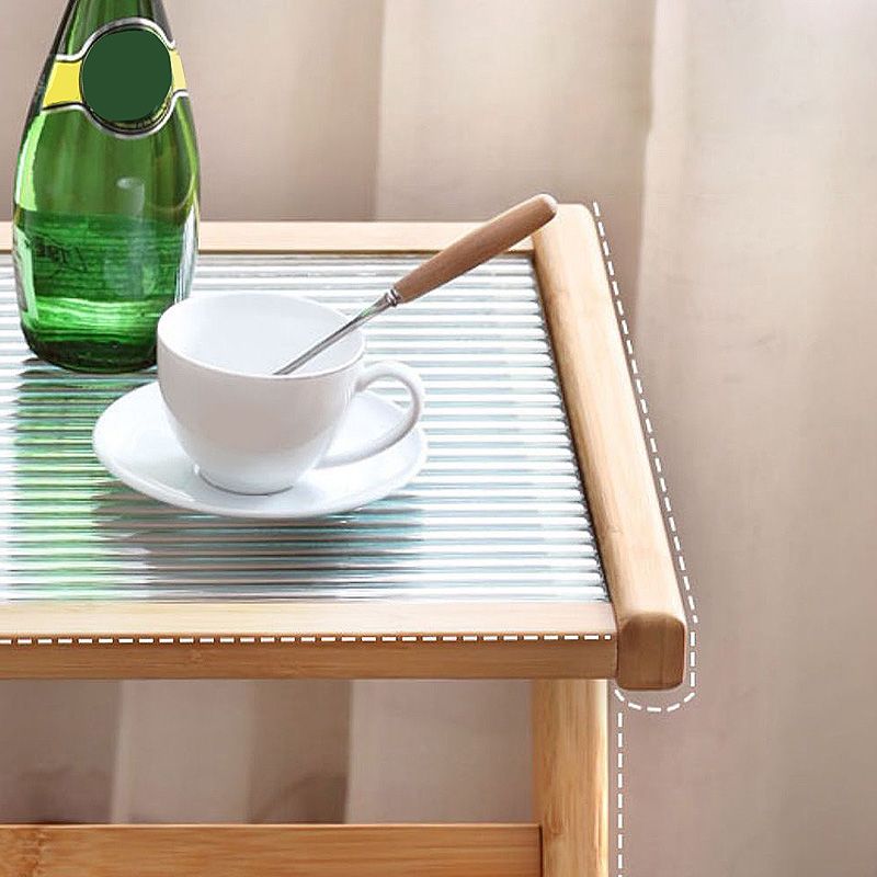 Cross Legs End Table Glass Top End Table  with Shelf 21.6 "Tall for Living Room