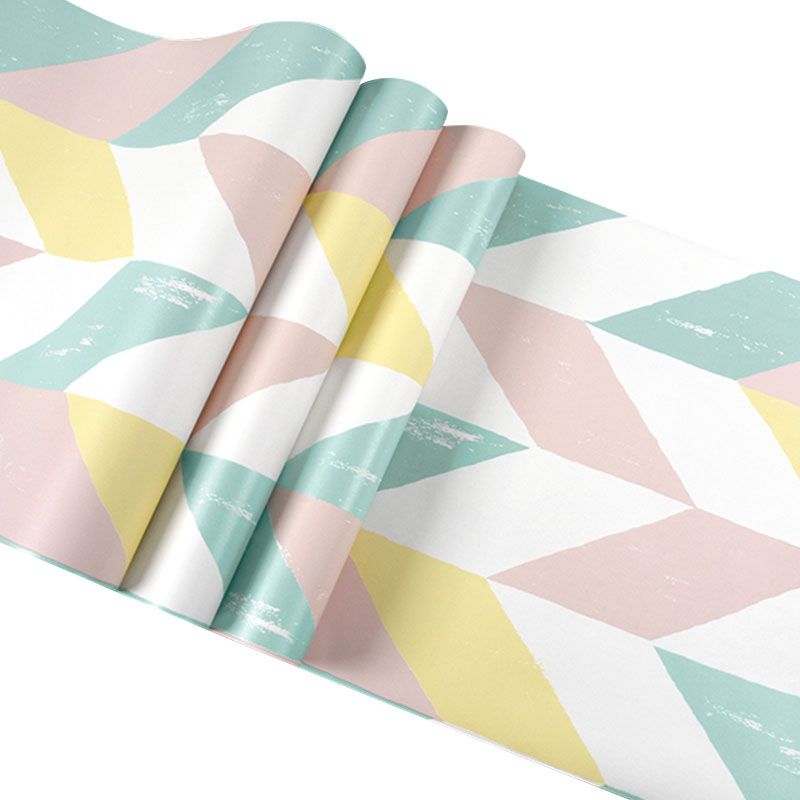 Decorative Chevron Wall Covering Non-Woven Fabric Nordic Wallpaper Roll for Home Decoration