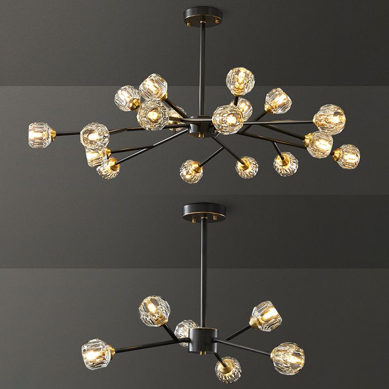 Zeitgenössische radiale Anhängerleuchte Kristallhängung angehender Licht für Wohnzimmer