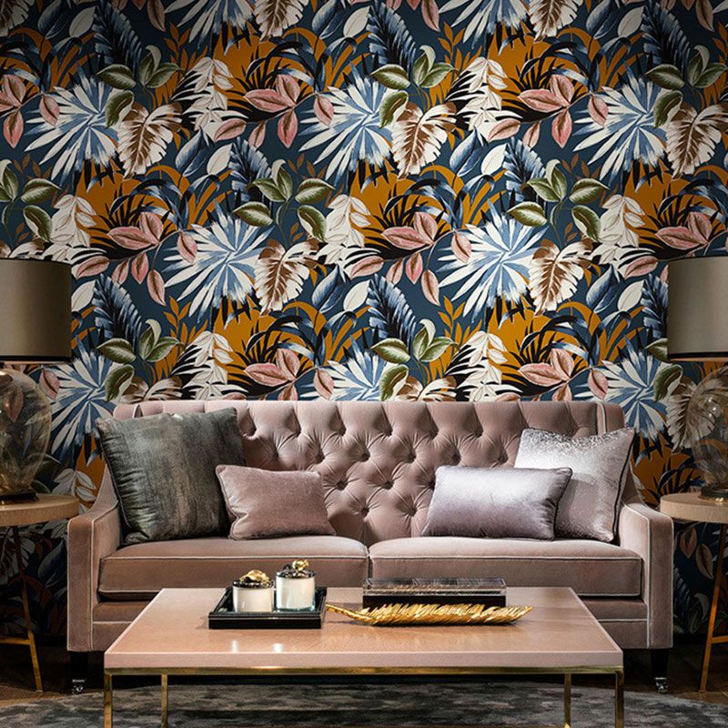 Illustration Banana Leaf Wallpaper Roll for Guest Room Decor in Dark Color, 57.1 sq ft.