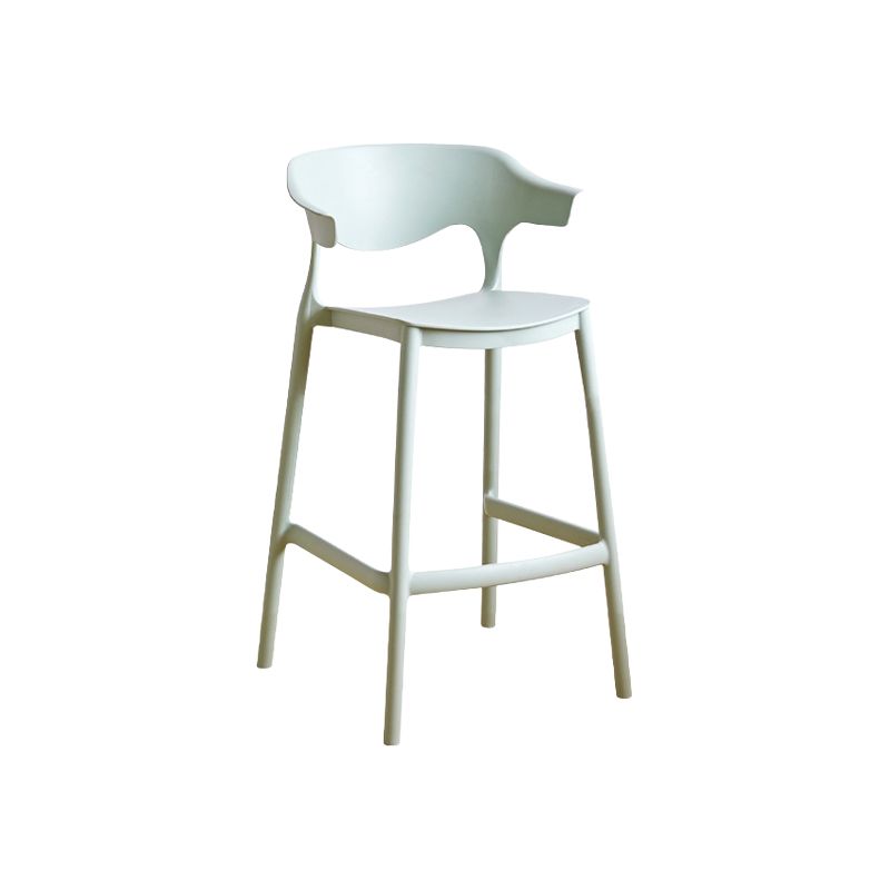 Contemporary Plastic Kitchen Dining Room Arm Stool Low Back Bar Stool