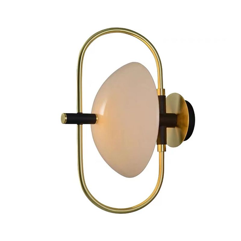Post Modern Wall Sconce Metal & Glass 1 - Light Wall Light in Gold & Black