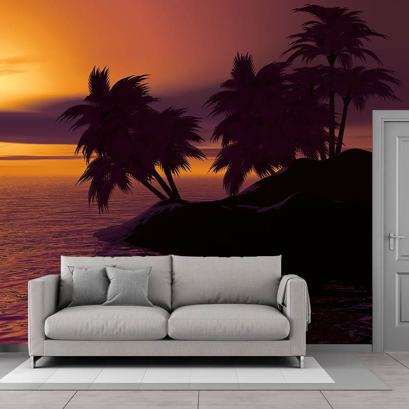 Sea Print Bedroom Environmental Wallpaper Moisture Resistant Photography Peel and Stick