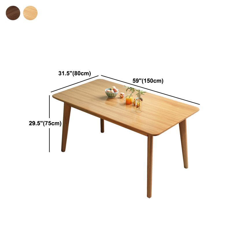 Rectangular Solid Wood Dining Table Modern Furniture with 4 Legs for Home