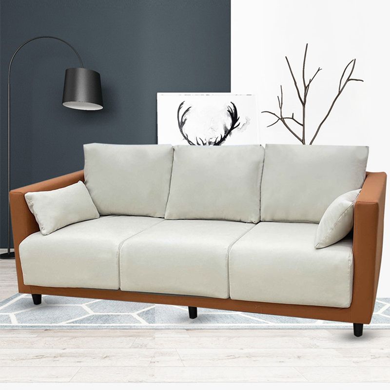 Linen Square Arm Modern Sofa with Slipcovered for Living Room and Apartment
