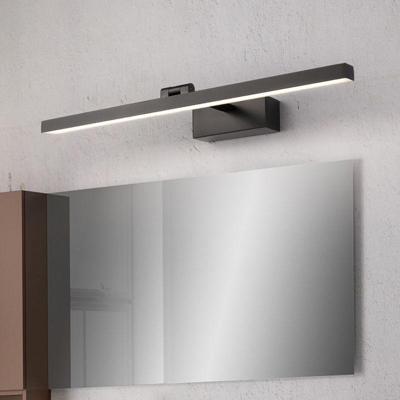 Metallic Pole Shaped Wall Sconce Light Simple Style LED Vanity Wall Sconce for Bathroom