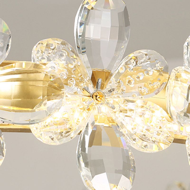 Modern Circle Hanging Pendant Lights Crystal Chandelier Lamp