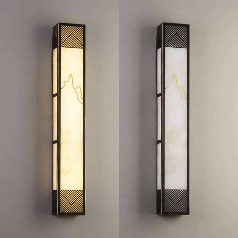 Lámpara de metal de 1 luz de 1 luz moderna de luz rectangular para sala de estar para sala de estar