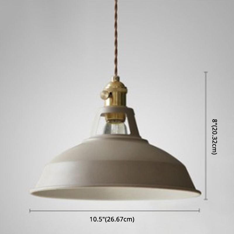 Kitchen Barn Metal Shade Pendant Lamp 1 Light Nordic Style Macaron Colored Hanging Lamp