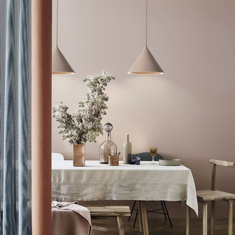 Cone Nordic Modern Pendant Light Metal 1-Light Down Lighting for Dining Room