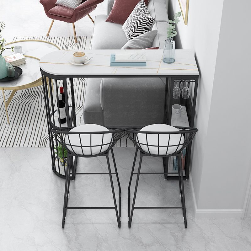 Modern Living Room Counter Height Table Storage Sled Bar Height Cocktail Table