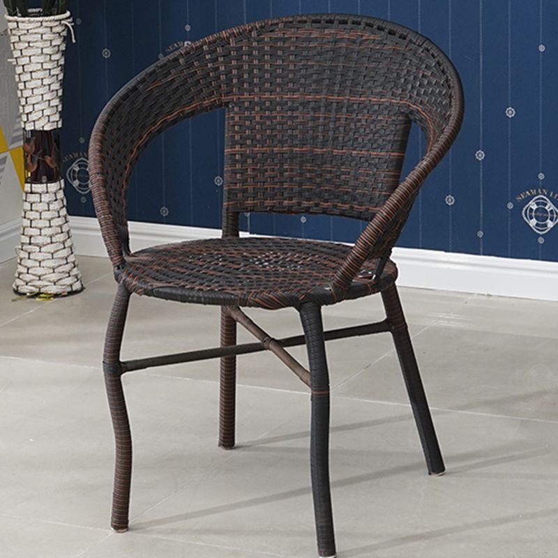 Wicker Modern Dining Table Set 1/3/4/5 Pcs Matte Finish Patio Set