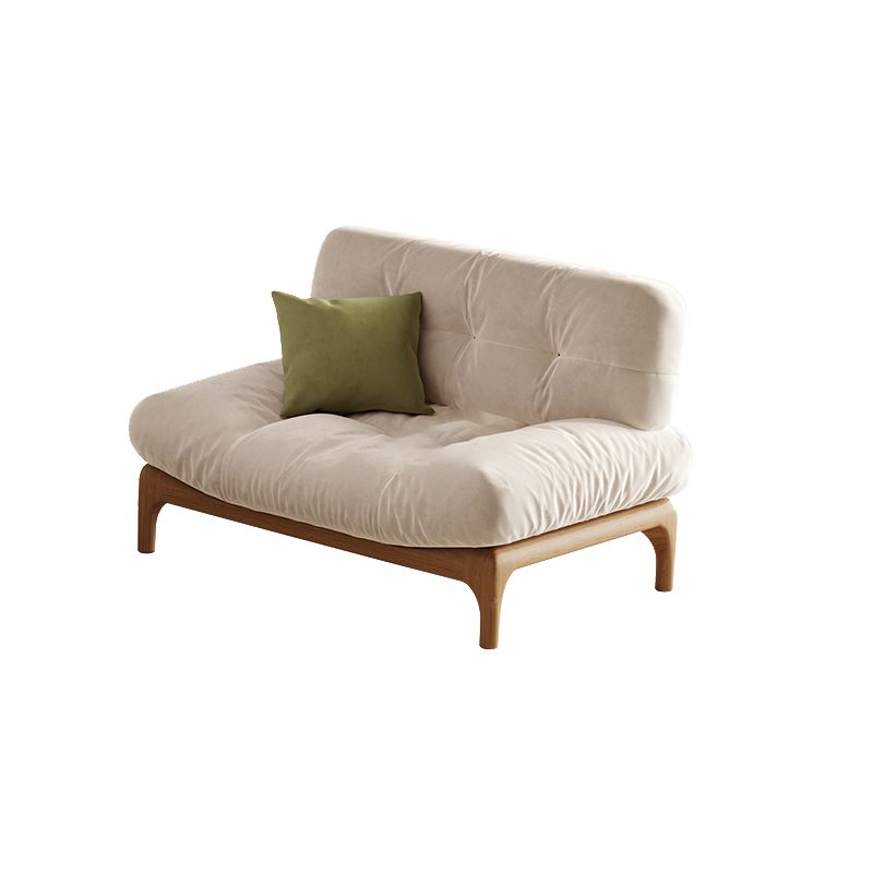 Tropical White Tufted Armless Living Room Faux Leather Seating