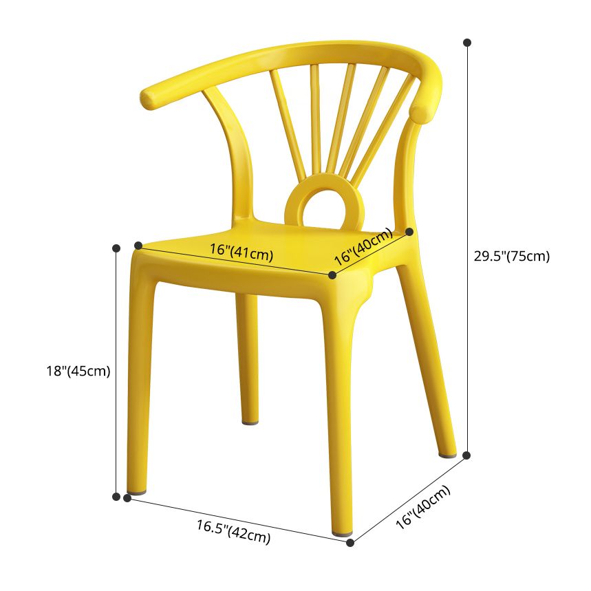 Salle à manger moderne Windsor chaises arrière chaise sans bras de salle à manger en plastique pour la cuisine