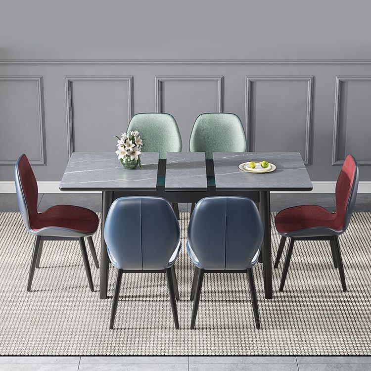 Modern Collapsible Sintered Stone Dining Room Table with 4 Metal Legs for Kitchen Dining Set
