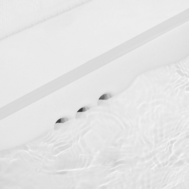 Bathroom Sink Ceramic Pull-out Faucet White Rectangular Washroom Sink