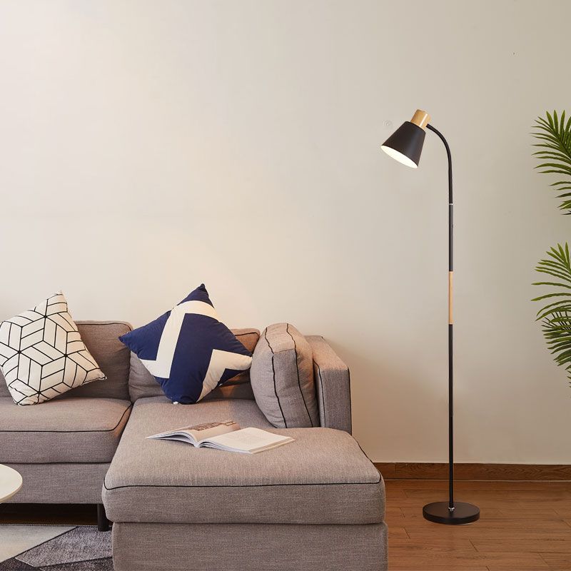 Noordse flexibele arm vloerlicht metallic 1 lampstudieruimte Standing Light