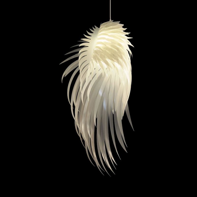 Pendre élégant moderne Lumière de suspension blanche en plumes pour la chambre à coucher de l'hôtel