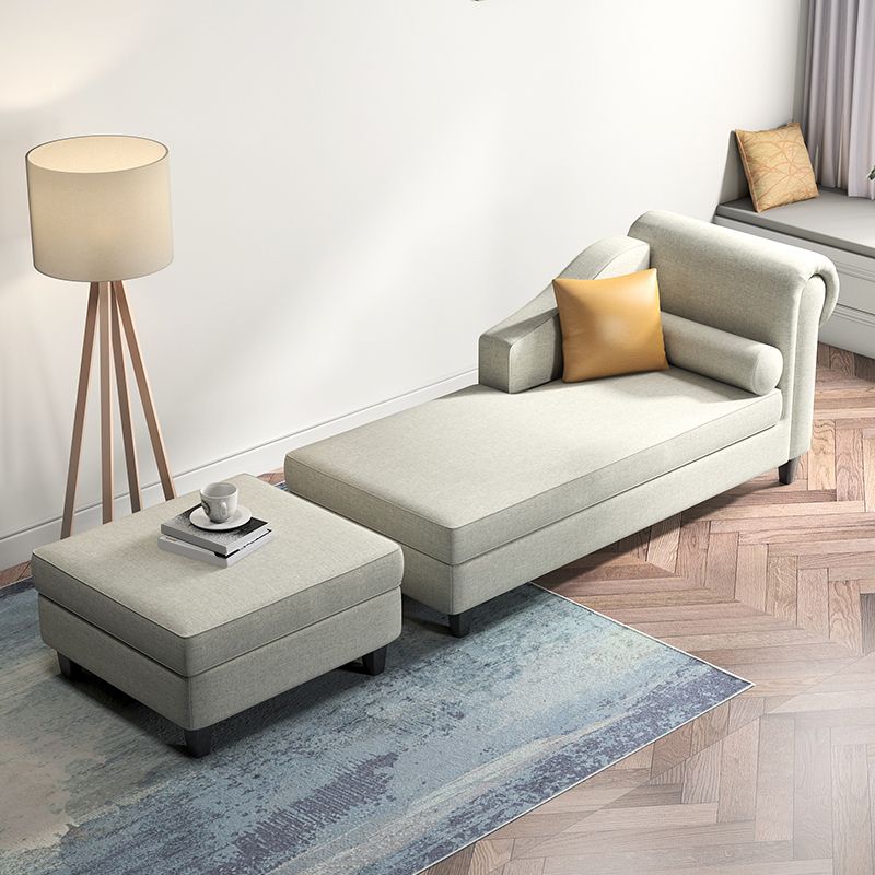 Scandinavian Chaise Lounge Chair Solid Color Chaise with Pillow