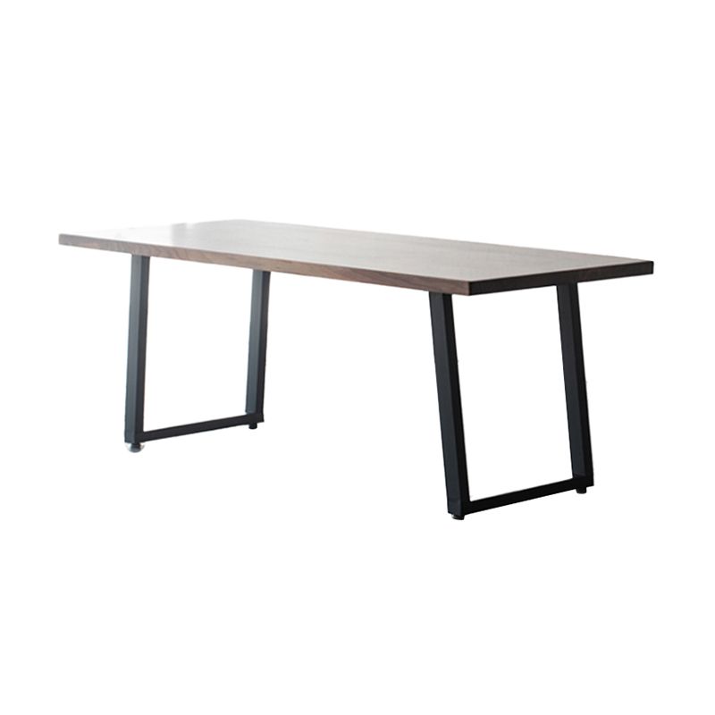 Mesa de comedor rectangular de estilo industrial, mesa fija de madera con madera maciza