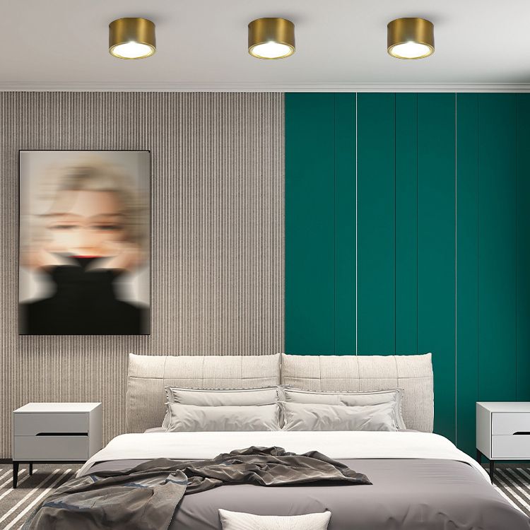 Plafonnier LED en forme de cylindre, moderne, en aluminium, 1 lumière, encastré, pour allée, chambre à coucher