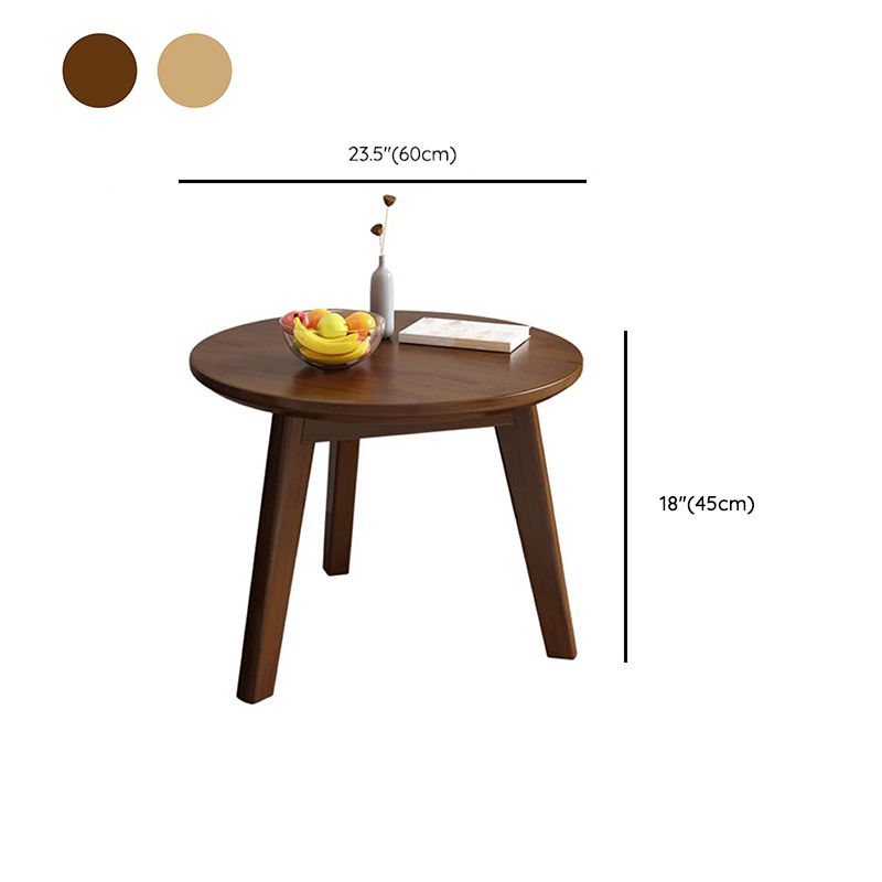 Side Table Solid Wood 3 Legs Round Nordic Living Room End Table