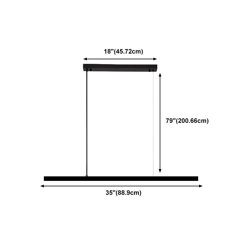 Lampe de cuivre noire Copper Lamp Pendre de restaurant linéaire moderne avec une teinte acrylique