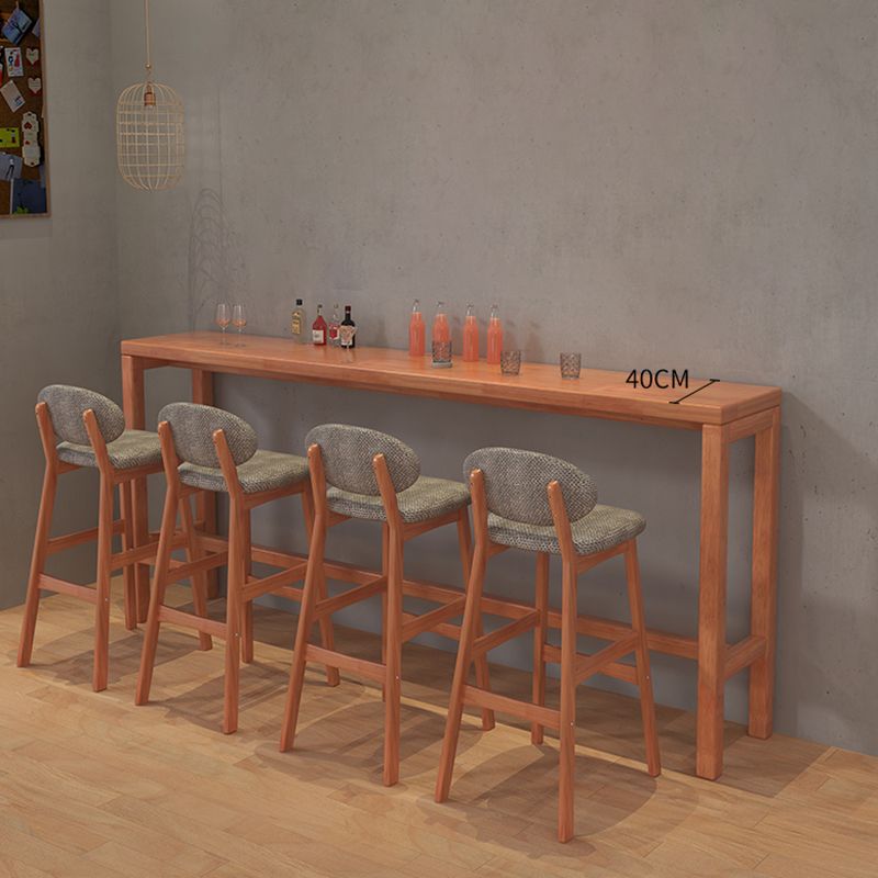 Modern Dining Room Rectangle Trestle Solid Wood Bar Dining Table