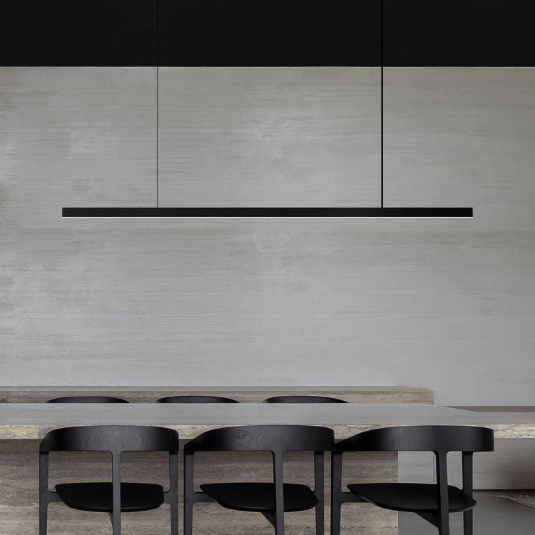 Luci a sospensione contemporanea per l'isola di cucina Linear Lighting Island Lampade in nero
