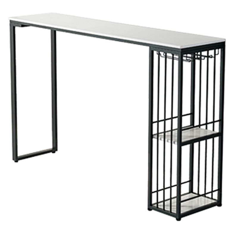 Modern Bar Table Set 1/2/3 Pcs Faux Marble Rectangular Bar Set for Indoor