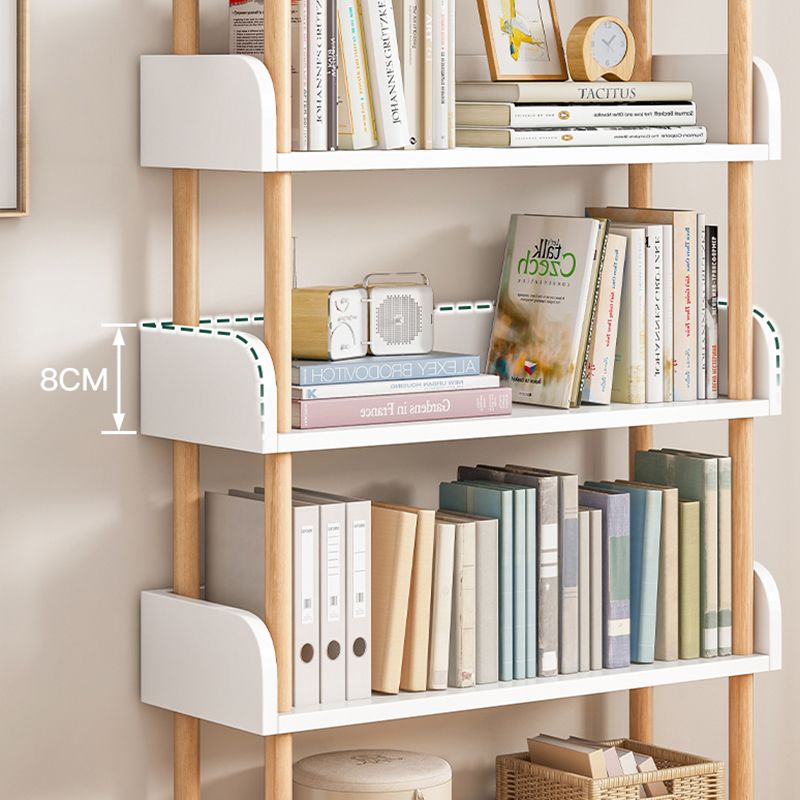 Modern Style Bookshelf Open Back Vertical Engineered Wood Bookcase