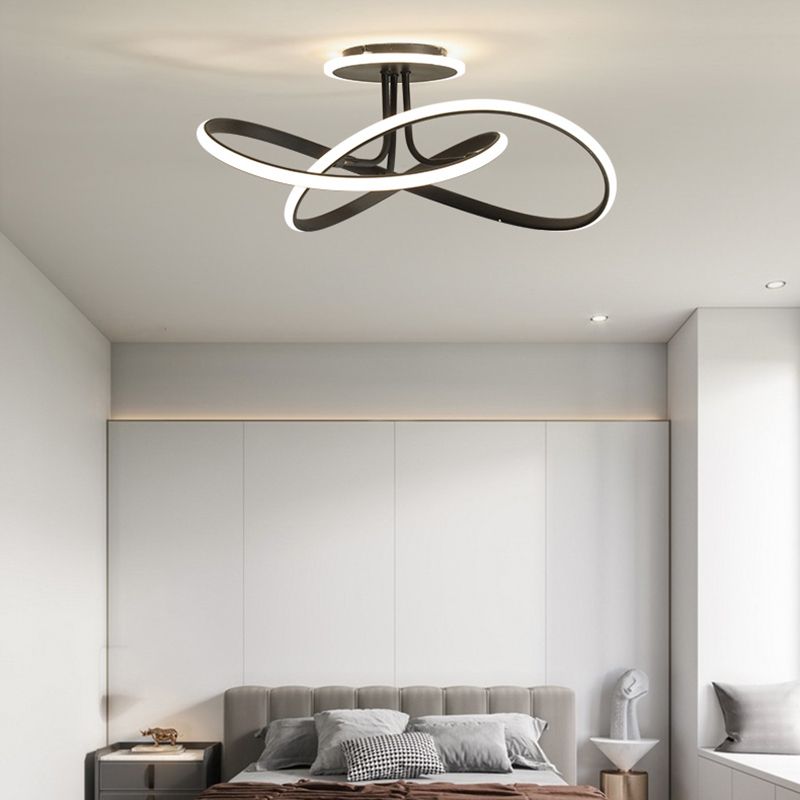 Modern LED Ceiling Light Strip Shape Ceiling Mount Lamp with Acrylic Shade for Bedroom