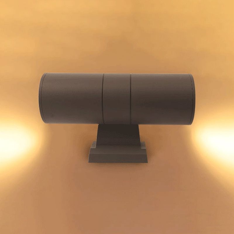 2 Light Cylindrical Wall Sconce Modern Style Metal Wall Lighting for Outdoor