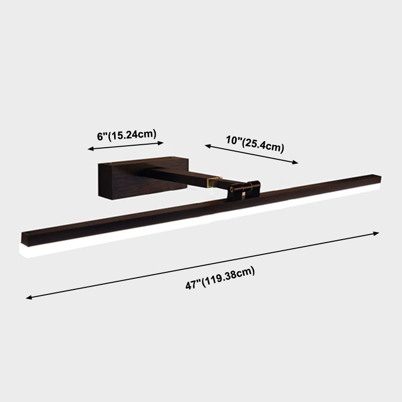 Black Elongated Wall Mounted Lamp Simplicity Style LED Metal Wall Sconce Lighting