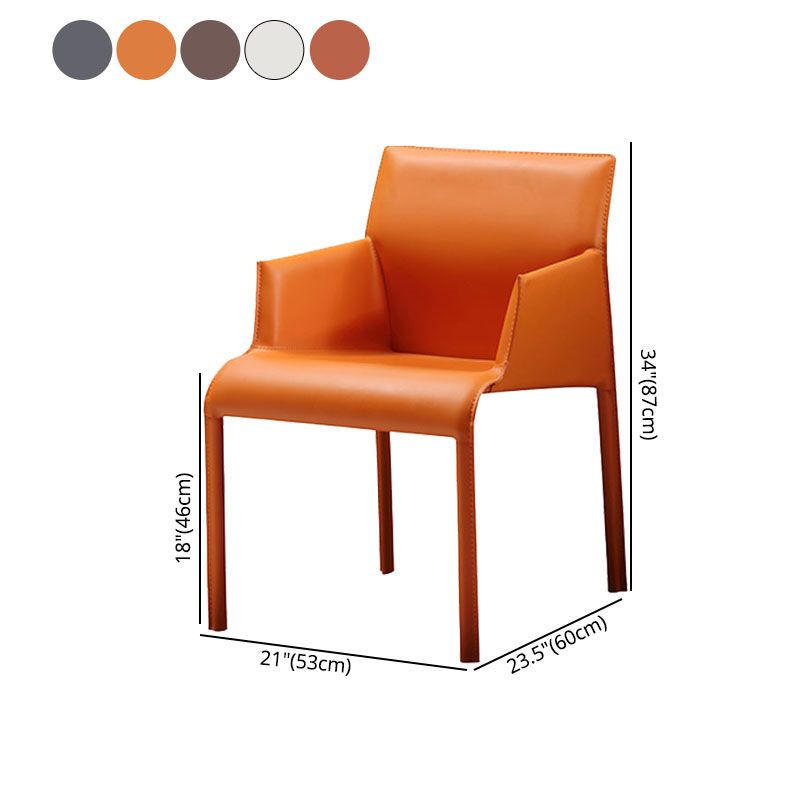 Contemporary Leather Dining Chair Upholstered Arm Chair for Restaurant Use