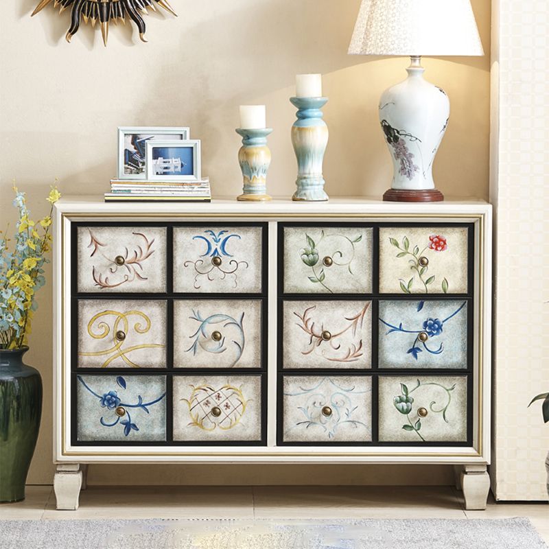 Mid-Century Modern Knobs Chest with Turned Legs Accent Chest