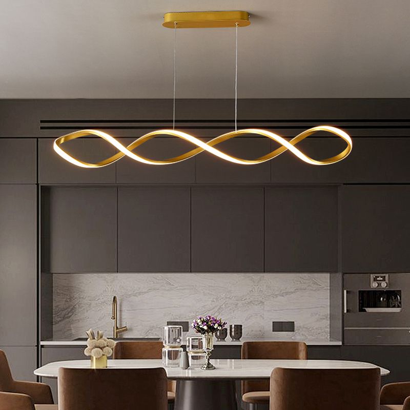 Contemporary Style Linear Island Lighting Metal 1 Light Island Pendant Light