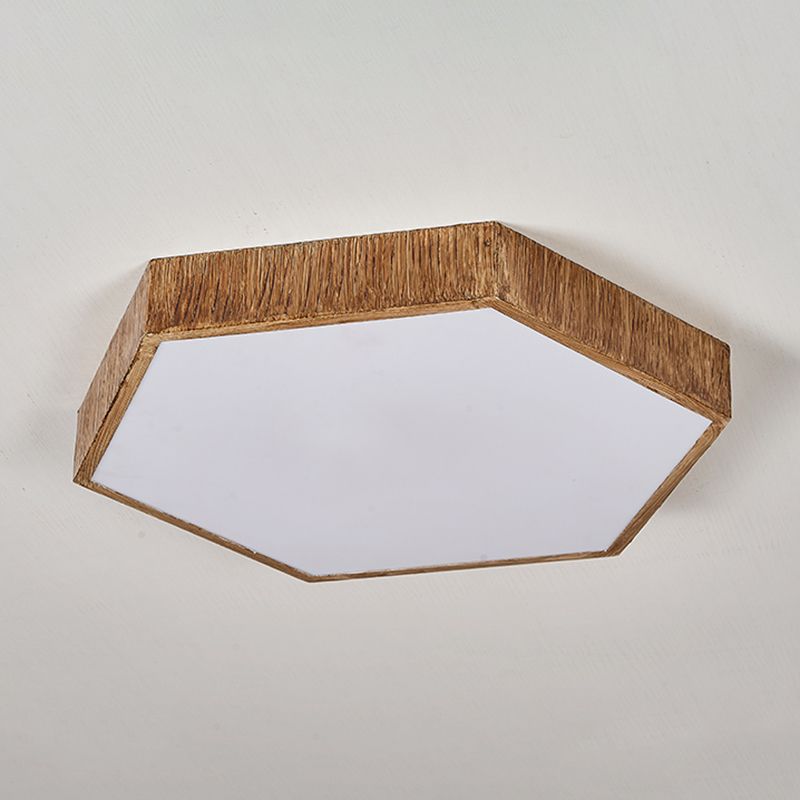 Contemporary LED Geometric Ceiling Flush in Brown Resin and Acrylic Flush Mount