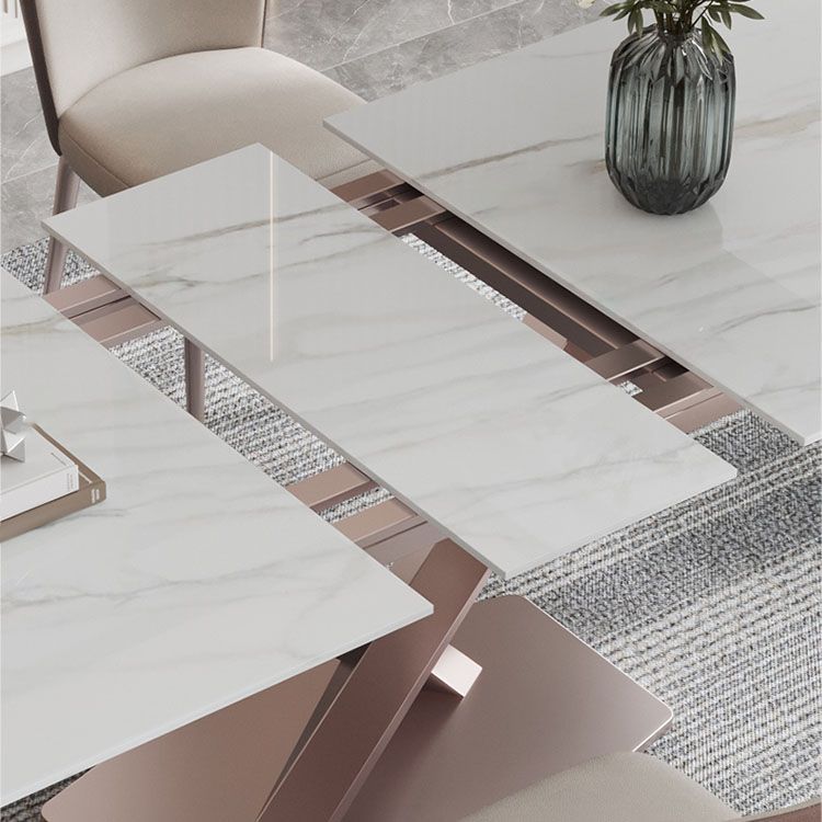 Luxury 1/4/5/6/7 Pièces Ensemble de dinet avec table rectangle et chaises arrière solides meubles